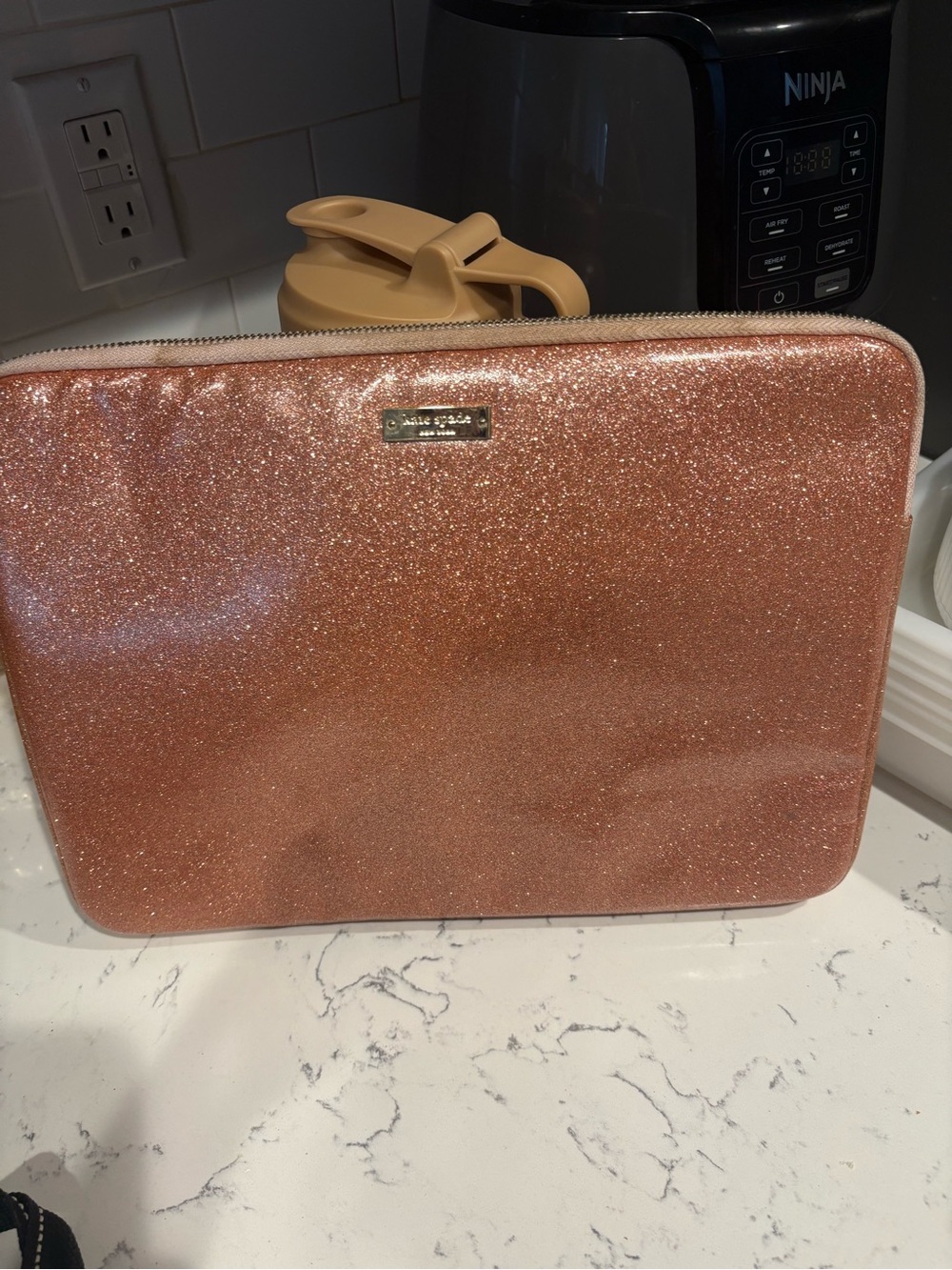 kate spade Rose Gold Glitter Laptop/Tablet Sleeve